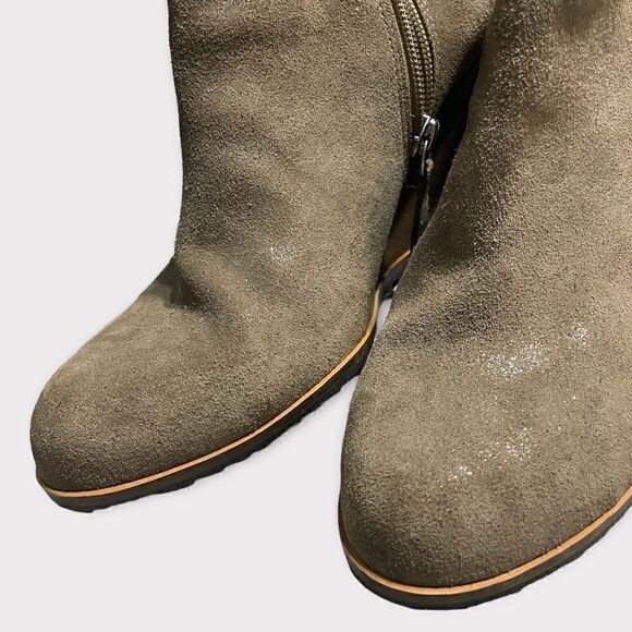 Linea Paolo Winslet Wedge Suede Tan Shimmer Bootie NEW Size 8.5M - Picture 7 of 9